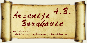 Arsenije Boraković vizit kartica